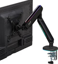 AVLT Single 27”-45” RGB Gaming Monitor Arm Desk Mount Built-in 20 Lighting Modes Touch Button Control Fits Flat/Curved/Ultrawide Screen Height Swivel Tilt Rotation Adjustable Stand -Black