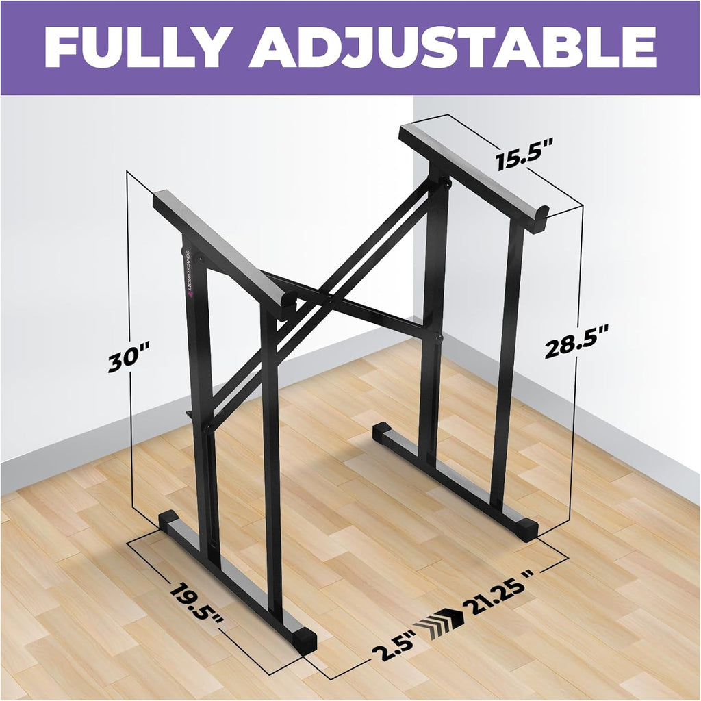 Liquid Stands Portable Audio Mixer Stand - Angled Foldable & Adjustable Studio Music Mixer Synth, MPC Stand For Drum Machines, DJ Turntables, Audio Rack Music Equipment & More