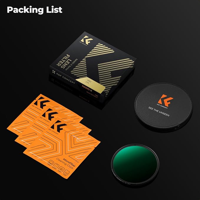 K&F CONCEPT 105mm Circular Polarizers Filter Polarizing Filter 28 Multi-Layer - Image 7
