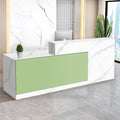 Reception Desk with Counter Modern Checkout Counter with Lockable Drawer Keyboard Tray Receptionist Desk for Office Salon Reception Table Q Left 63inch/160cm