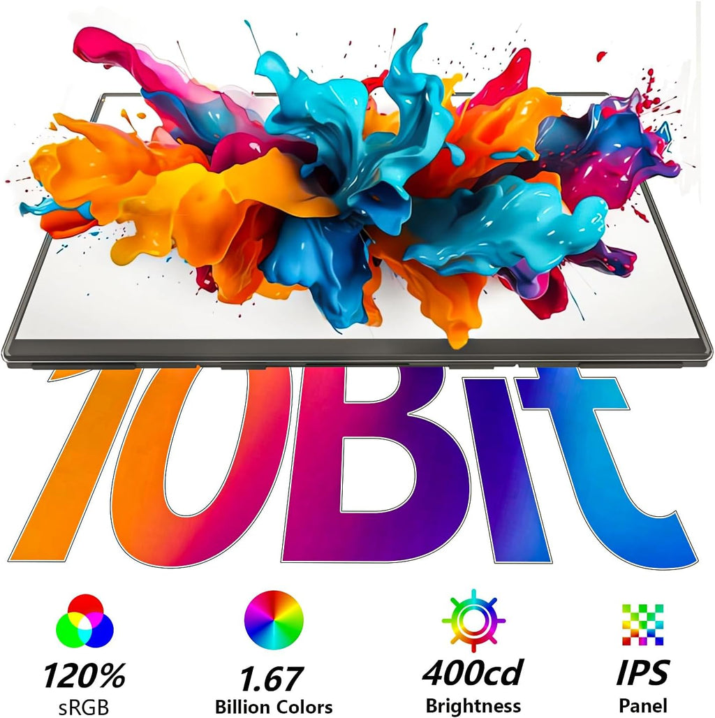 24” 2.5K 2560 * 1440 Portable Monitor 180Hz 120% sRGB USB-C HDMI Large Gaming Second Extender Display Monitor Adjustment Stand for MacBook Laptop,Camera,Desktop,PS5/4, Xbox, Switch,Phone