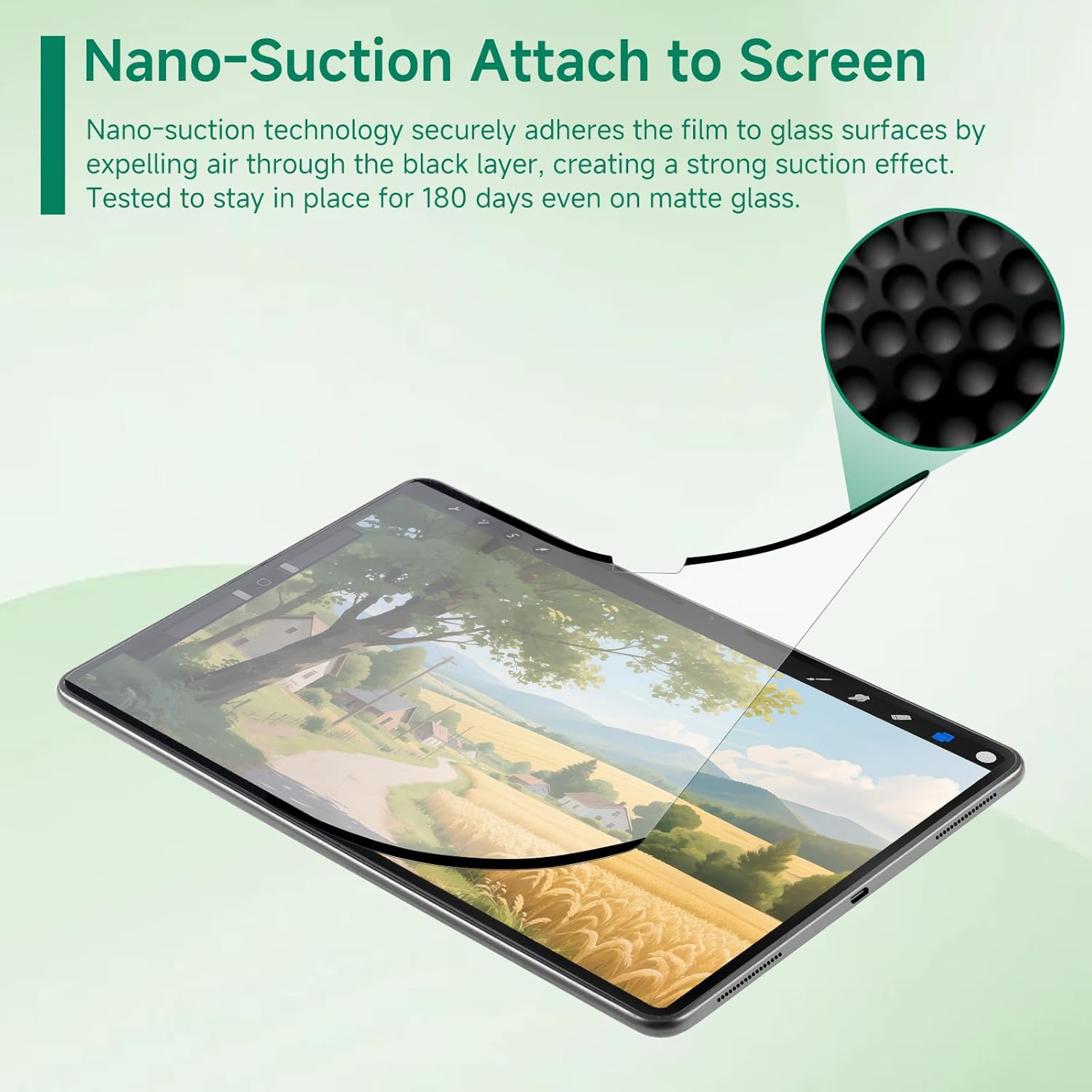 Nano-Suction Paper Feel Screen Protector for iPad Air 13 Inch M3/M2 (7th/6th Gen, 2025/2024), Removable, Reusable, Write as Real Paper, Anti Glare, Stable, Matte Finish