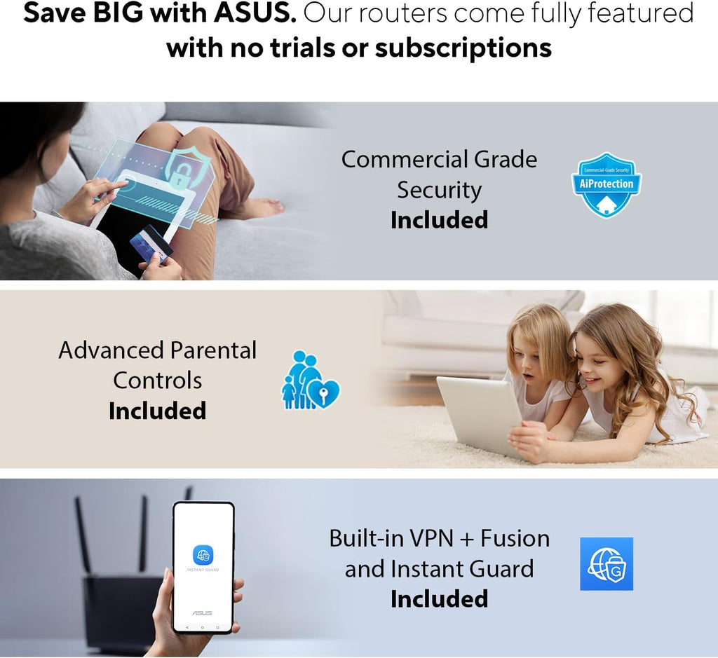 ASUS RT-AX57 Go - AX3000 Dual Band WiFi 6 (802.11ax) Travel Router, Support 4G/5G Mobile tethering&Public WiFi (WISP) Mode, Subscription-Free Network Security, VPN Features, AiMesh, Guest Portal