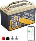 Power Queen 36V50Ah LiFePO4 Battery with Bluetooth 5.0 Remote Control, Low-temperature Protection, 1920Wh Energy, Deep Cycle Lithiumn Battery for 36V Trolling Motor Up To 120 lb