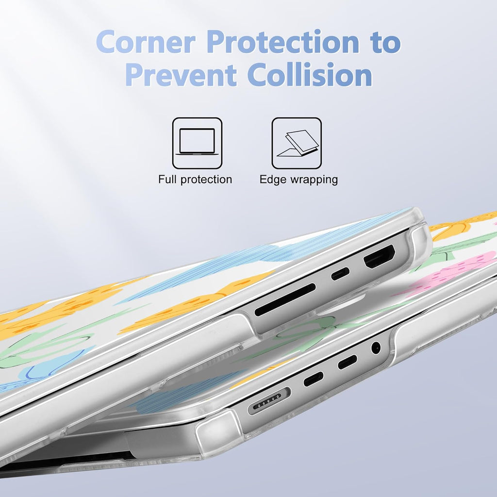 for MacBook Pro 16 inch Case 2021 2022 2023 2024 Release A3186 A3403 M4 A2991 M3 A2780 M2 A2485 M1 Pro/Max, Hard Shell Case with Screen Protector & Keyboard Cover, Colorful Bow