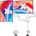 Dual Monitor Stand for Desk, Taller Monitor Arms for 2 Screens up to 32 inch, Ergonomic Adjustable Gas Spring Double Computer Monitor Mount, Holds 4.4-22lbs, VESA 75/100mm, White, Freelift