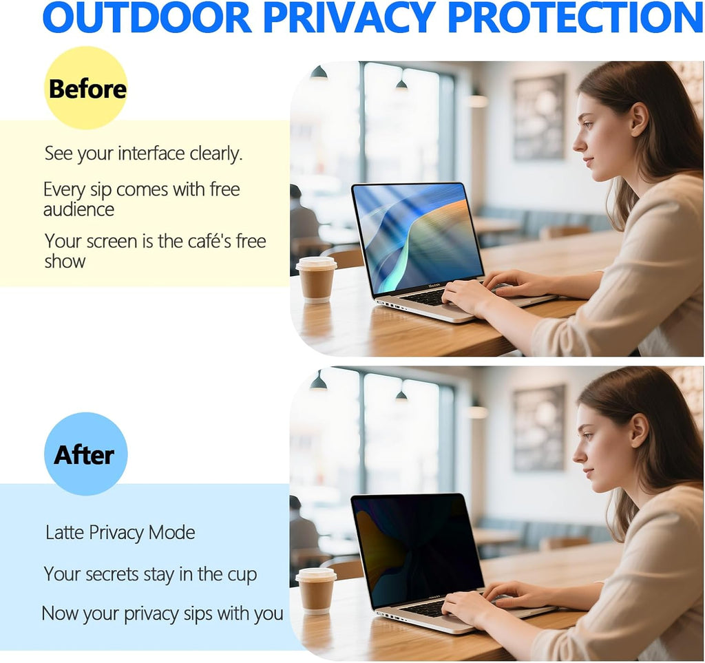 Magnetic Privacy Screen Protector for MacBook Air 13.6 & 13 Inch 2022-2025 (M2/M3/M4) | Removable Anti-Spy Glare Blue Light Shield, 13.6inch Mac Laptop Privacy Filter