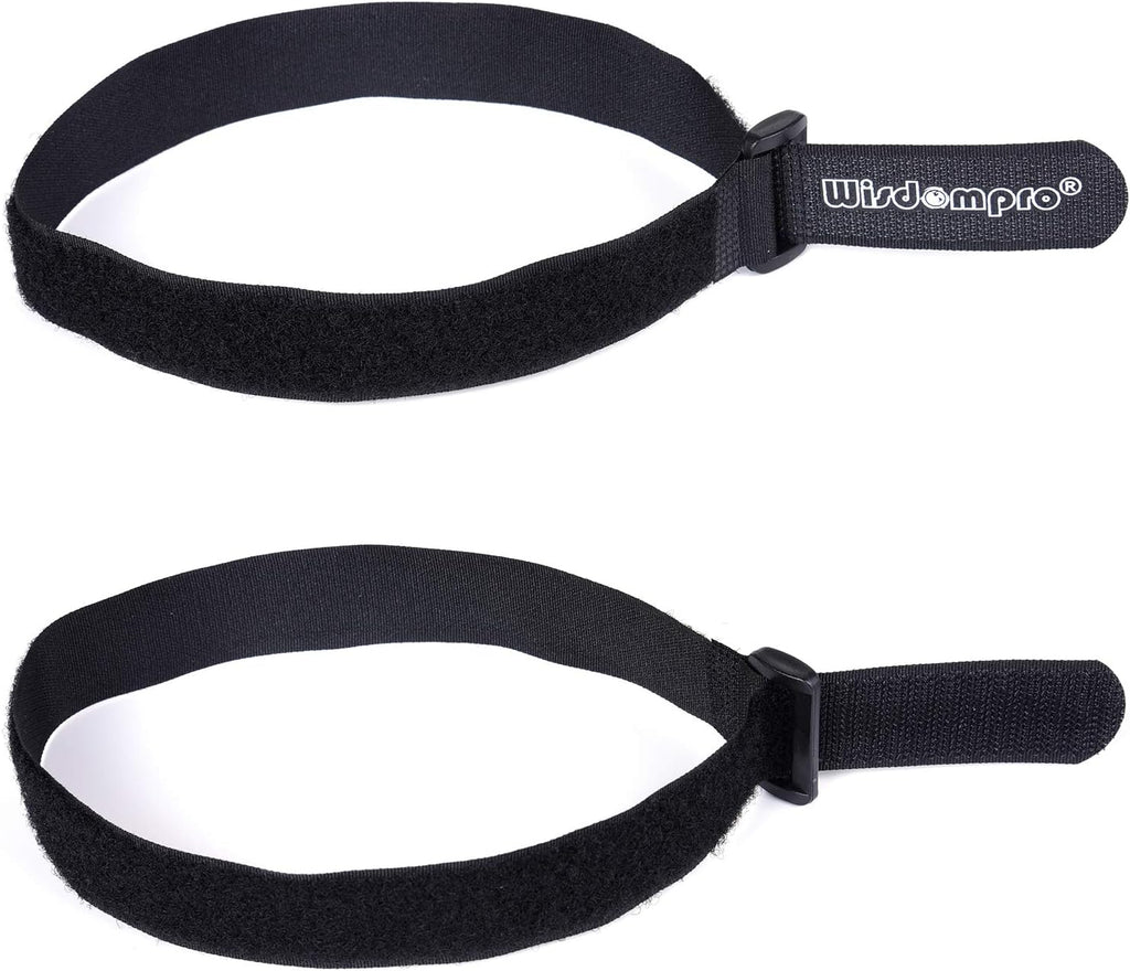 12 Pack 1 x 18 Inches Hook and Loop Reusable Fastening Cable Tie Down Straps by Wisdompro - Reusable, Durable Functional Cinch Strap to Keep Your Home, Office, Workspace from Tangled Messes of Cords