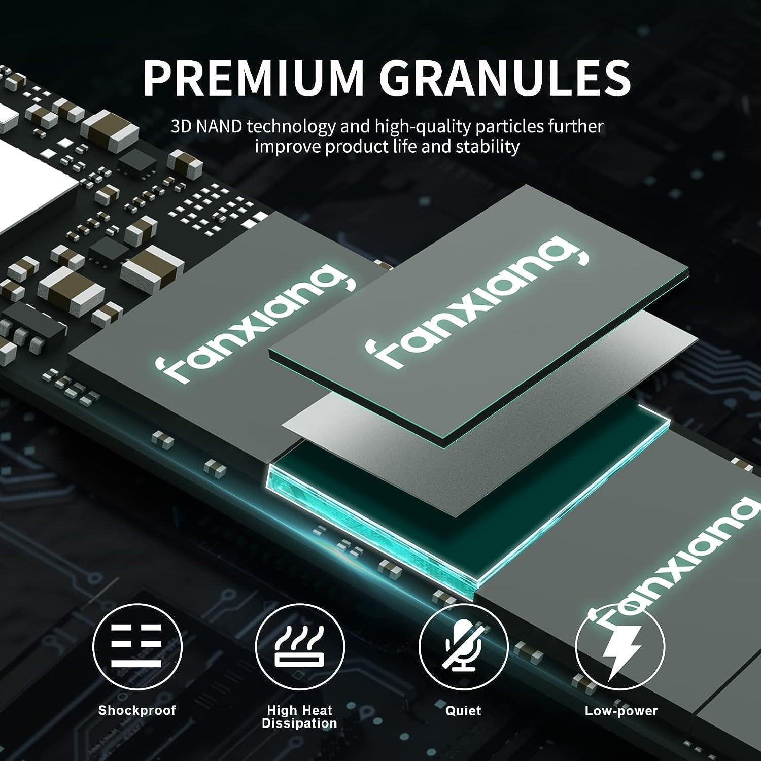 S500 Pro 1TB NVMe SSD M.2 PCIe Gen3x4 2280 Internal Solid State Drive, SLC Cache 3D NAND TLC, Up to 3200MB/s, Compatible with Laptop and PC Desktops(Black)
