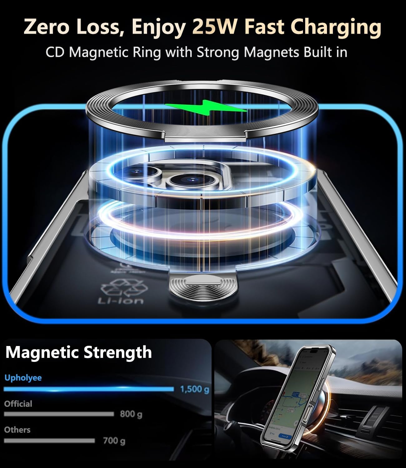 [360° Rotatable CD Stand & Built-in Privacy Screen Magnetic Case for iPhone 16 Pro [Compatible with MagSafe & Full Signal] Mil-Grade Shockproof Full Body Anti-Spy Cover for 16 Pro-Gray