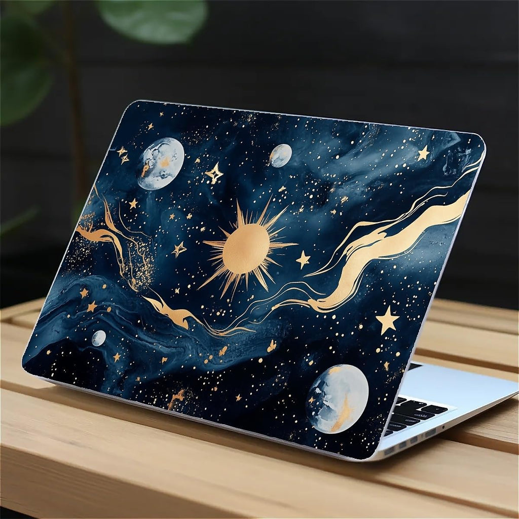 Compatible with MacBook Air 13.3 13.6 Inch Case 2022 2021 2020 2019 Plastic Hard Shell Case Cover,13.3 Air (A1932/A2179/A2337), Moon and Sun