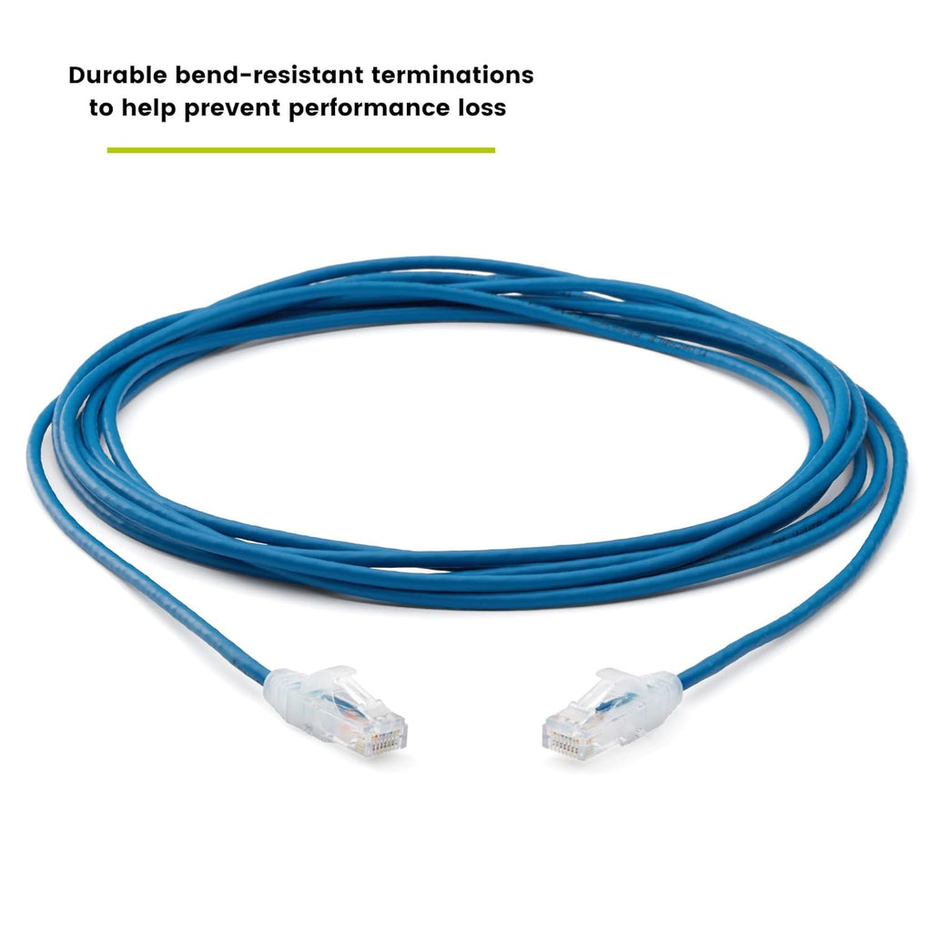 TRUECABLE Cat6 Component Rated Patch Cable, Unshielded (U/UTP), 14ft, Blue, 28AWG Solid Copper, Snagless 10G High-Speed Ethernet Cable, PoE++ 4PPoE 100W, UL Listed, RoHS-3, 1 Pack