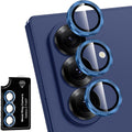 for Samsung Galaxy Z Fold 7 Camera Lens Protector, Individual Metal Ring Tempered Glass Lens Cover, [Strong Adsorption] Scratch Resistant Ultra-Thin HD Clear Lens Cover, 1 Set-Blue Shadow