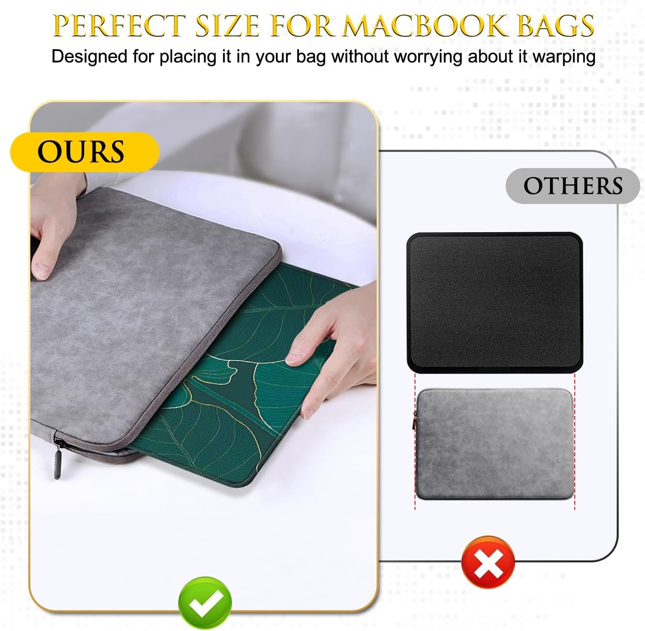 JIKIOU 3 Pack Mouse Pad with Stitched Edge, Comfortable Mouse Pads with Non-Slip Rubber Base, Washable Mousepads Bulk with Lycra Cloth, Mouse Pads for Computers Laptop Mouse 10.2x8.3x0.12in Leaf
