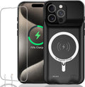 Battery Case for iPhone 15 Pro, Full Encircle 10000mAh High Capacity Rechargeable Portable Charger Case Extended Battery Pack for iPhone 15 Pro (6.1 inch) Wireless Charging Case with Carplay-Black