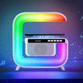 Table Lamp with Hi-Fi Bluetooth Speaker, Bedside LED Lamp with Up to 15W Qi Wireless Charger, Color Changing Mood Lamp with Alarm Clock, Desk Lamp for Bedroom, Nightstand, Home Decor, Gift - g3