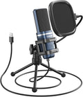 TONOR TC-777 Podcast Microphone, USB Computer Microphone, Cardioid Condenser PC Mic with Tripod Stand and Pop Filter for Podcasting, Streaming, Vocal Recording, Compatible with PC & Laptop, PS4/5