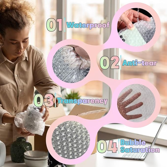 50-Pack 12"x16"Clear Bubble Out Bags - Image 4