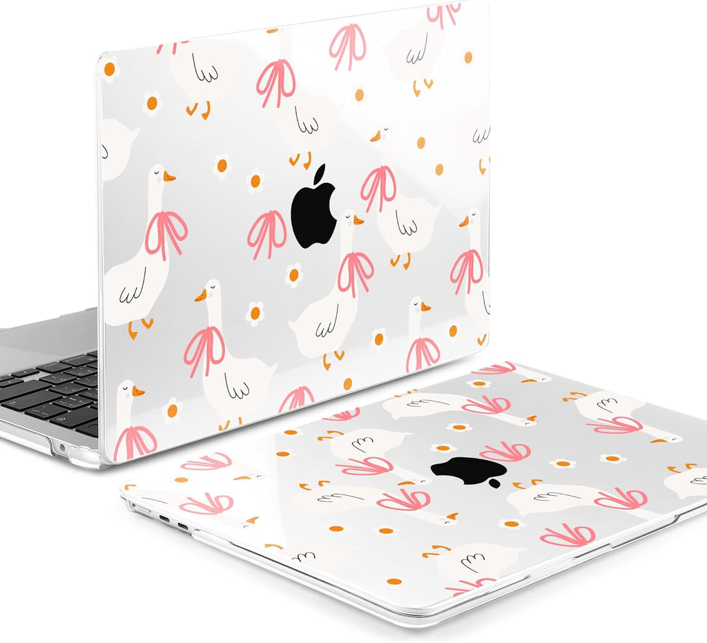 MEEgoodo Case for M4/M3/M2 MacBook Air 13.6 inch Case 2025 2024 2022, Fit Model A3240/A3113/A2681, Laptop Hard Shell with Keyboard Cover Compatible with MacBook Air 13 inch, Goose Farm & Bows