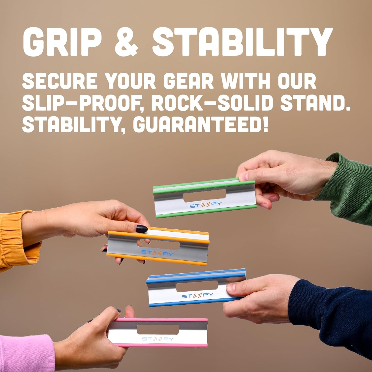 Steepy Portable Laptop Riser - 3 Height Adjustable Stand for Desk