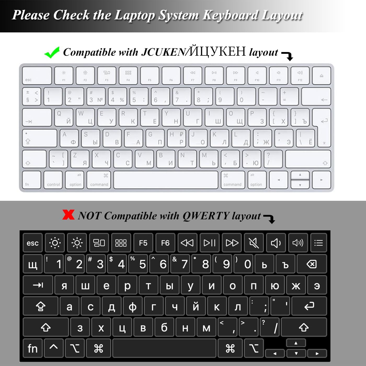 Russian Keyboard Cover Skin for 2024 2023 2022 2021 Apple MacBook Pro 14 A3112 A3401 A3185 A2992 A2918 A2442 A2779, MacBook Pro 16 A3403 A3186 A2991 A2485 A2780 M4 M3 M2 M1 Pro Max Protector-Black