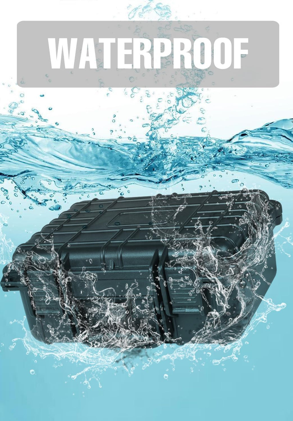 14x 11.5x 6.5 Inch Hard Case, Portable Weather Waterproof Protective Camera Case with Customizable Foam, Fit Use of Drones, Camera, Equipments, Black，upgraded