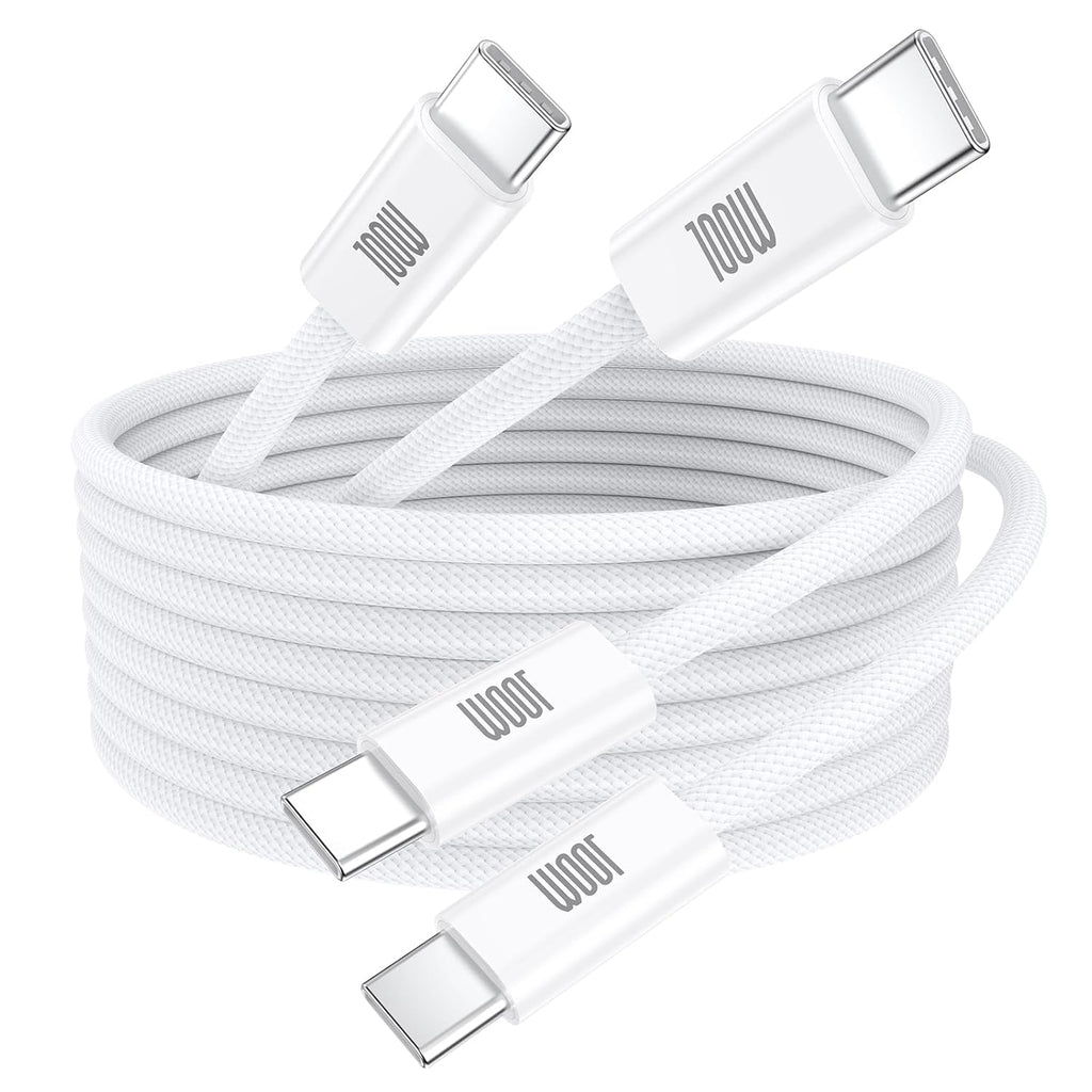 USB C Cable, 2-Pack 6.6ft 100W USB C to USB C Fast Charging Cable, Braided Type C to Type C Charging Cord for iPhone 17 16 15 Pro Max,Galaxy S25 S24 Note 20,MacBook Pro/Air,iPad Pro,Pixel,Switch