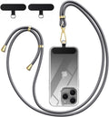 Crossbody Phone Lanyard Strap with 2 Pack Patchs, Adjustable Universal Nylon Neck Strap