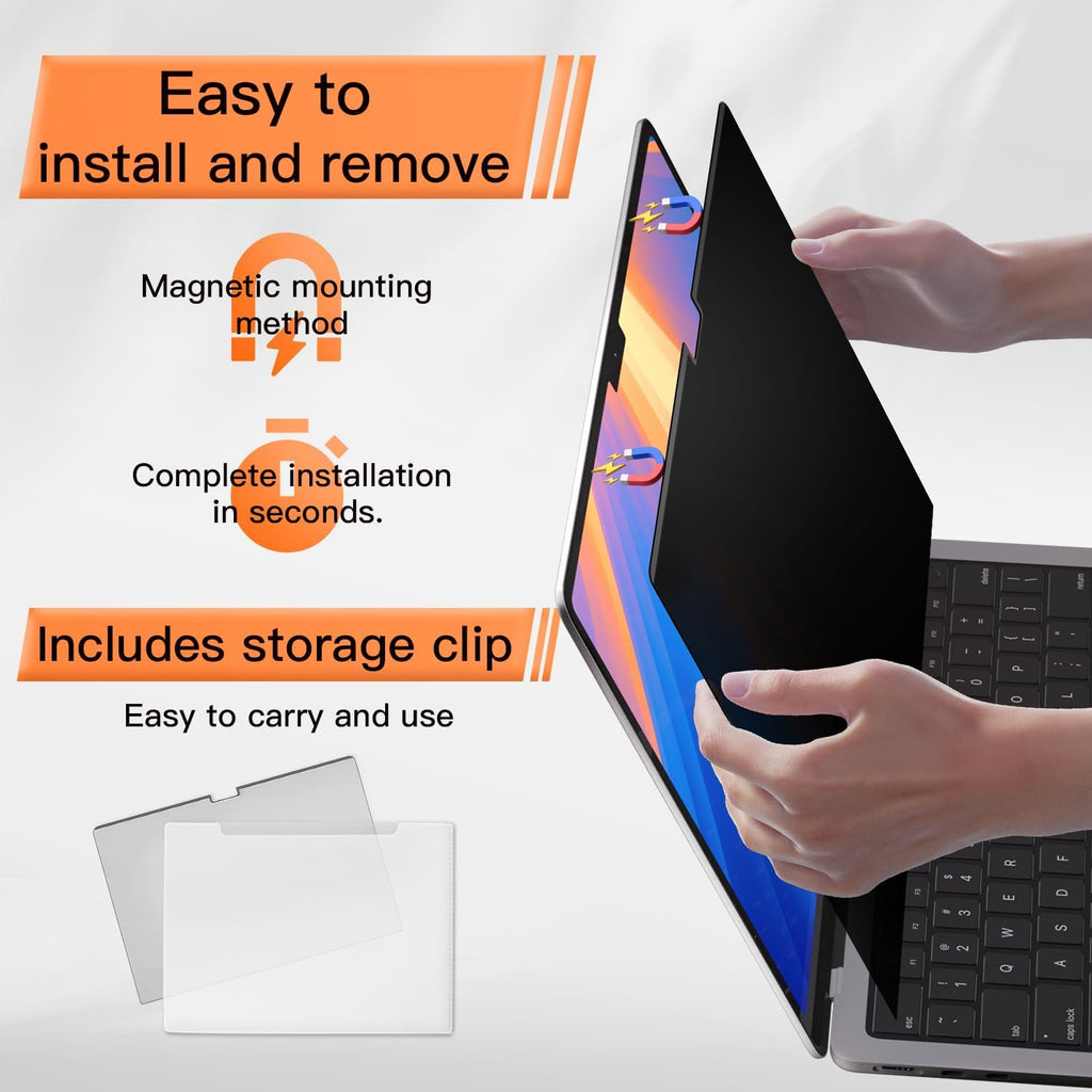 Mamol Magnetic Privacy Screen MacBook Air 13 Inch(2018-2021, M1), Removable Anti Blue Light Glare Filter Screen Protector with Camera Cover for Mac air 13''