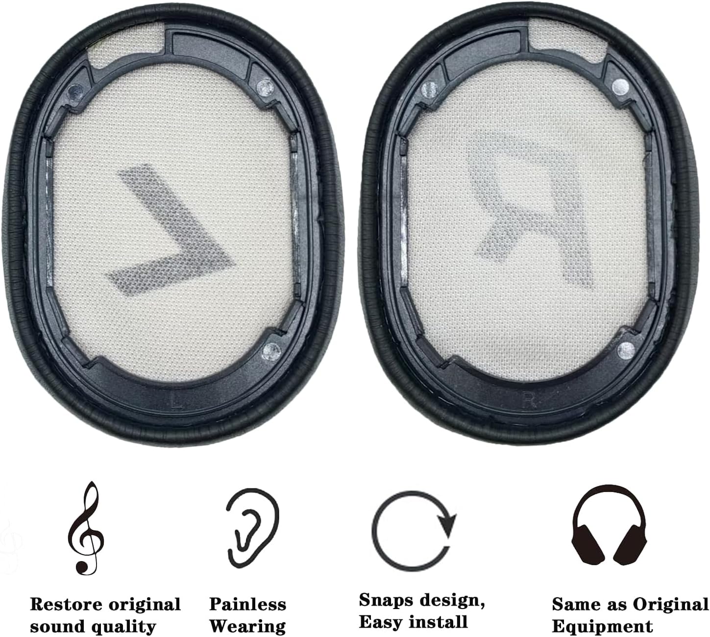 Replacement Earpads Compatible with Plantronics Voyager 8200 UC/Plantronics Backbeat Pro2 Headphone, Headphone Ear Pads Ear Cushions, Ear Cups Cover Repair Parts-Black
