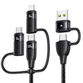 100W USB C Multi Charging Cable, USAMS 6.6FT 5-in-1 5A Fast Sync Charger Adapter Nylon Braided Type-C Cable for Laptop/Tablet/Phone and More