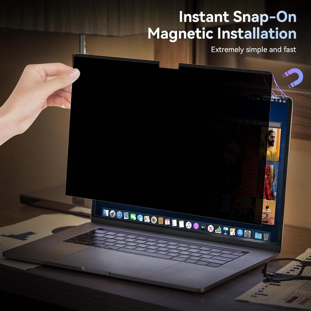 Magnetic Privacy Screen Protector Compatible with MacBook Air M2 13.6 Inch (2022 Release), Removable Anti Spy Blue Light Glare Shield Film Laptop Privacy Filter for Apple Mac Air 13" M2 (A2681)