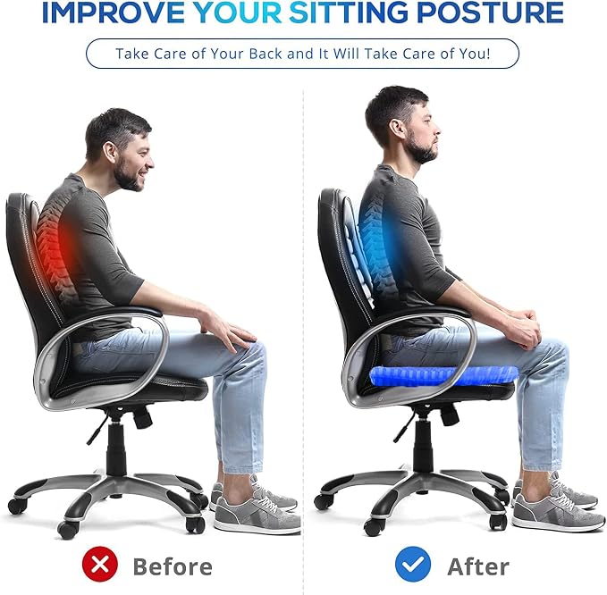 20" Gel Seat Cushion for Long Sitting – Office Chair Cushion – Wheelchair - Image 5