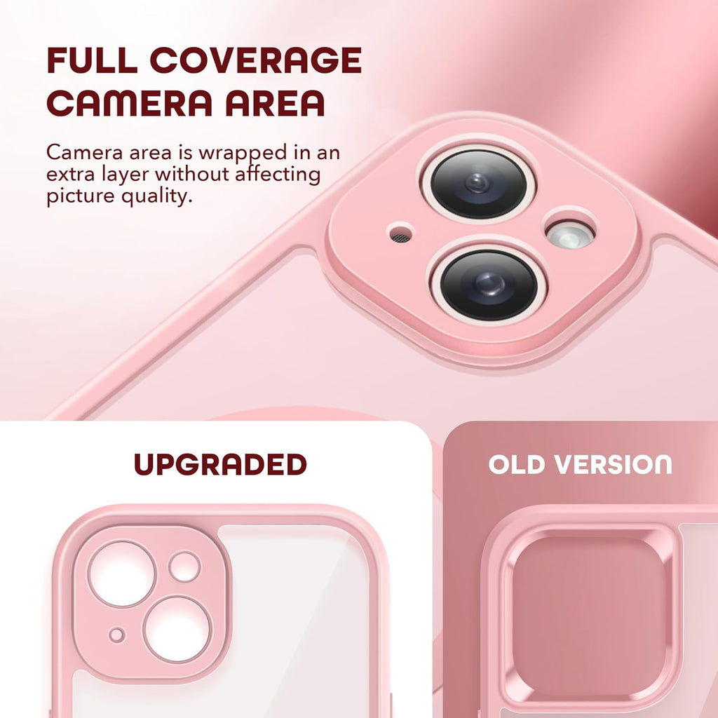 Magnetic for iPhone 15 Case, Compatible with MagSafe, Built-in Privacy Screen Protector and Camera Protection, Anti Spy Full Body Dustproof Shockproof Hard Phone Case 6.1", Pink