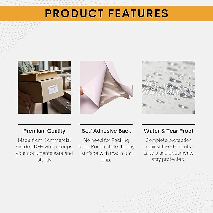 2000 Pack 6"x10" Shipping Label Sleeves – Clear Self-Adhesive Packing Slip - Image 3