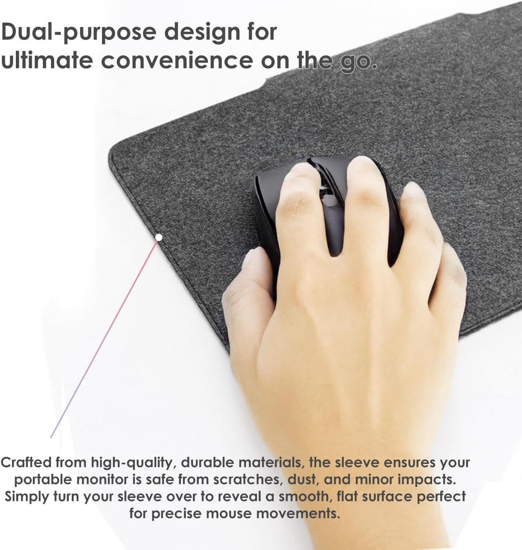 Kado 15.6 Inch Portable Monitor Case Sleeve Bag Made for Sceptre Kado MNN KYY InnoView Yxk ForHelp AYY VisionOwl Yodoit Uperfect ViewSonic ASUS Dell Lenovo 15.6" Portable Display Monitors 15.55"x9.25"