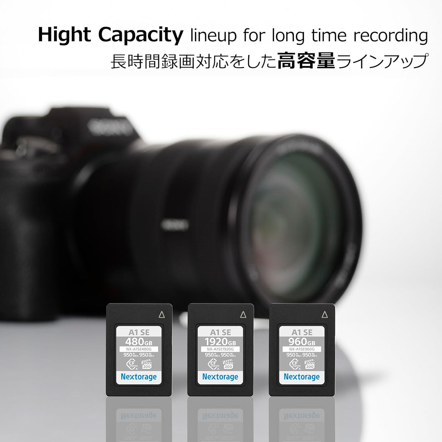 Nextorage 480GB CFexpress Type A VPG200 Japanese Brand Max. Write Speed 950MB/s Max. Read Speed 950MB/s Sony Alpha Series Compatibility Confirmed NXA1SE480G Memory Card for Camera