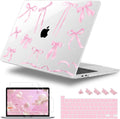 for MacBook Pro 16 inch Case 2019 2020 Release Model A2141, Plastic Hard Shell Cover with Keyboard Cover & Screen Protector for MacBook Pro 16 inch with Touch Bar & Touch ID, Bowknot