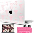 MEEgoodo Case for M4/M3/M2 MacBook Air 13.6 inch Case 2025 2024 2022, Fit Model A3240/A3113/A2681, Laptop Hard Shell with Keyboard Cover Compatible with MacBook Air 13 inch, Trendy Bow & Hearts