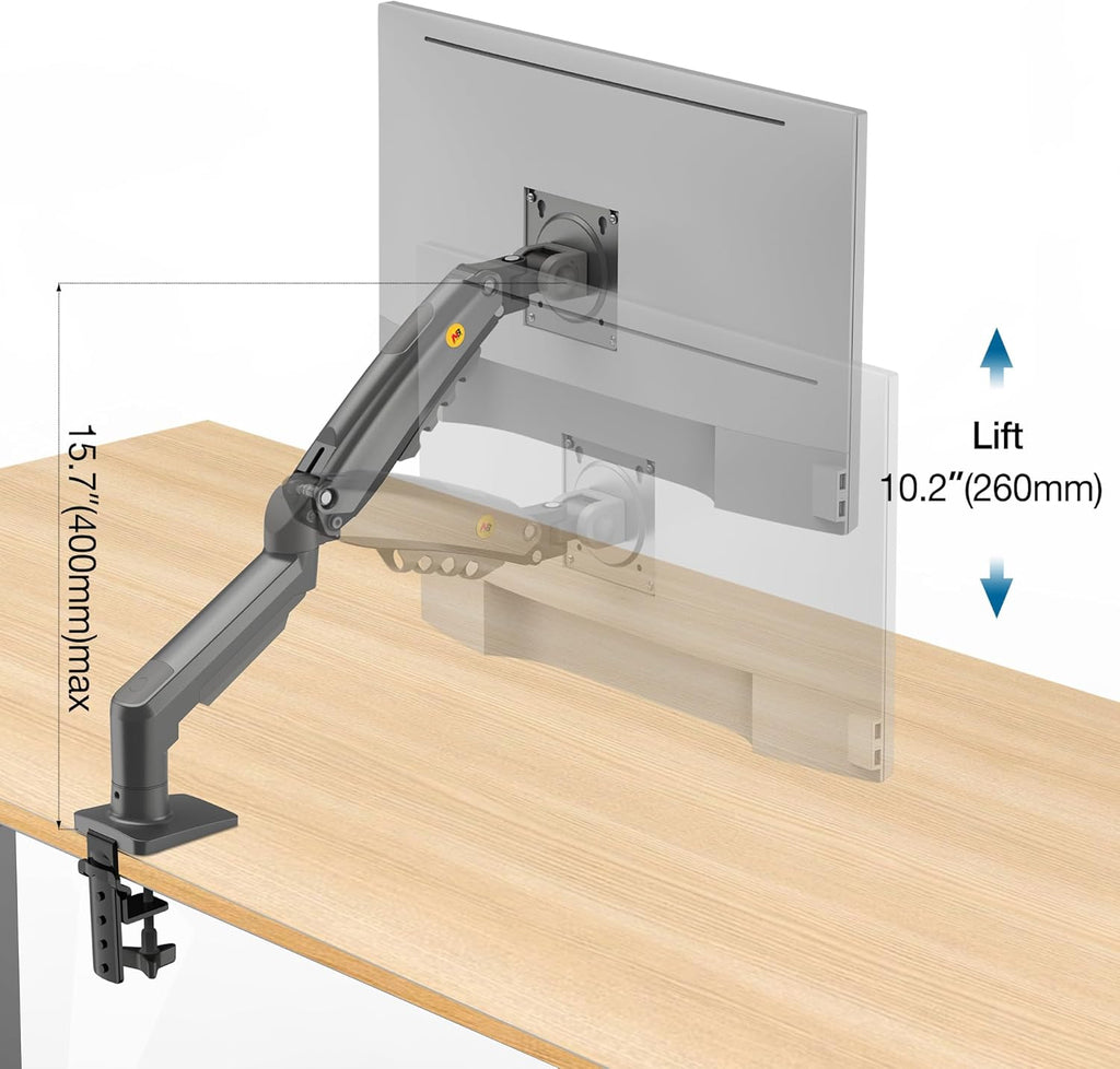 NB North Bayou Monitor Mount,Fits 17-30" or Bigger Computer Monitors(Within 19.8lbs), Adjustable Stand with Tilt Rotation Swivel Function, Desk Mount F80
