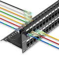Patch Panel 48 Port Cat6 with Coupler Keystone, Cat6 Network Patch Panel 10G No Punch Down, Time-Saver Ethernet 2U Rj45 Panel with Sturdy Back Bar, 19 Inch Coupler Network Panel