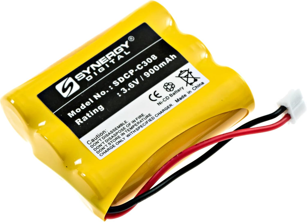 Synergy Digital Cordless Phone Battery, Compatible with AT&T, Panasonic, VTech 80-5071-00-00, RadioShack 23-298 Cordless Phone Batteries (Ni-CD, 3.6V, 900mAh) - Ultra Hi-Capacity Battery