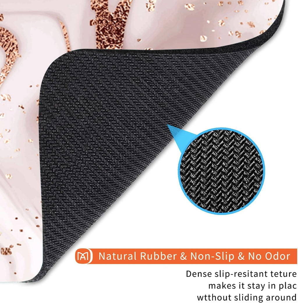 Square Mouse Pad Rose Gold Marble, Personalized Premium-Textured Custom Mouse Mat Design, Washable Mousepad Cloth, Non-Slip Rubber Base Computer Mouse Pads for Wireless Mouse