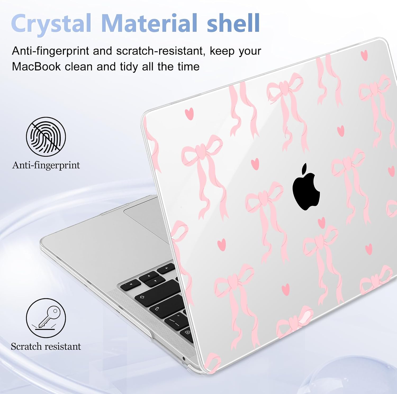 Case for MacBook Pro 13 inch with/Without Touch Bar (2016-2022, M2 A2338 M1 A2289 A2251 A2159 A1989 A1706 A1708), Hard Shell + Keyboard Cover + Dust Plug, Bow