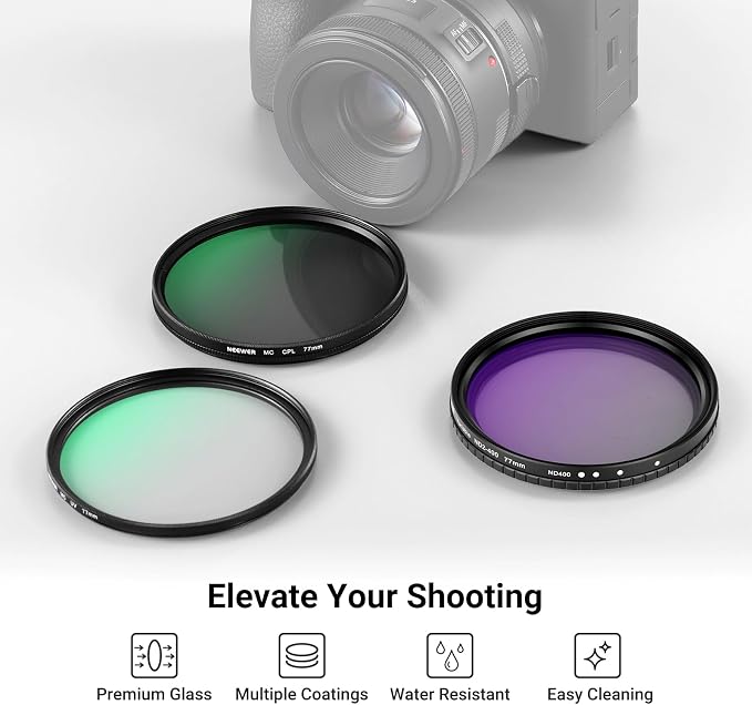 NEEWER 77mm Variable ND + CPL + UV Filter Kit - Image 2