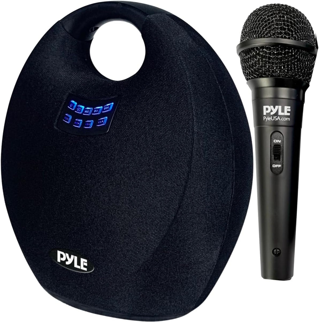 Pyle Wireless Portable Bluetooth Speaker, with Built in Rechargeable Battery, Wired Microphone, Clear Surround Sound, Mini IPX4 Waterproof Speaker for Indoor and Outdoor Activities