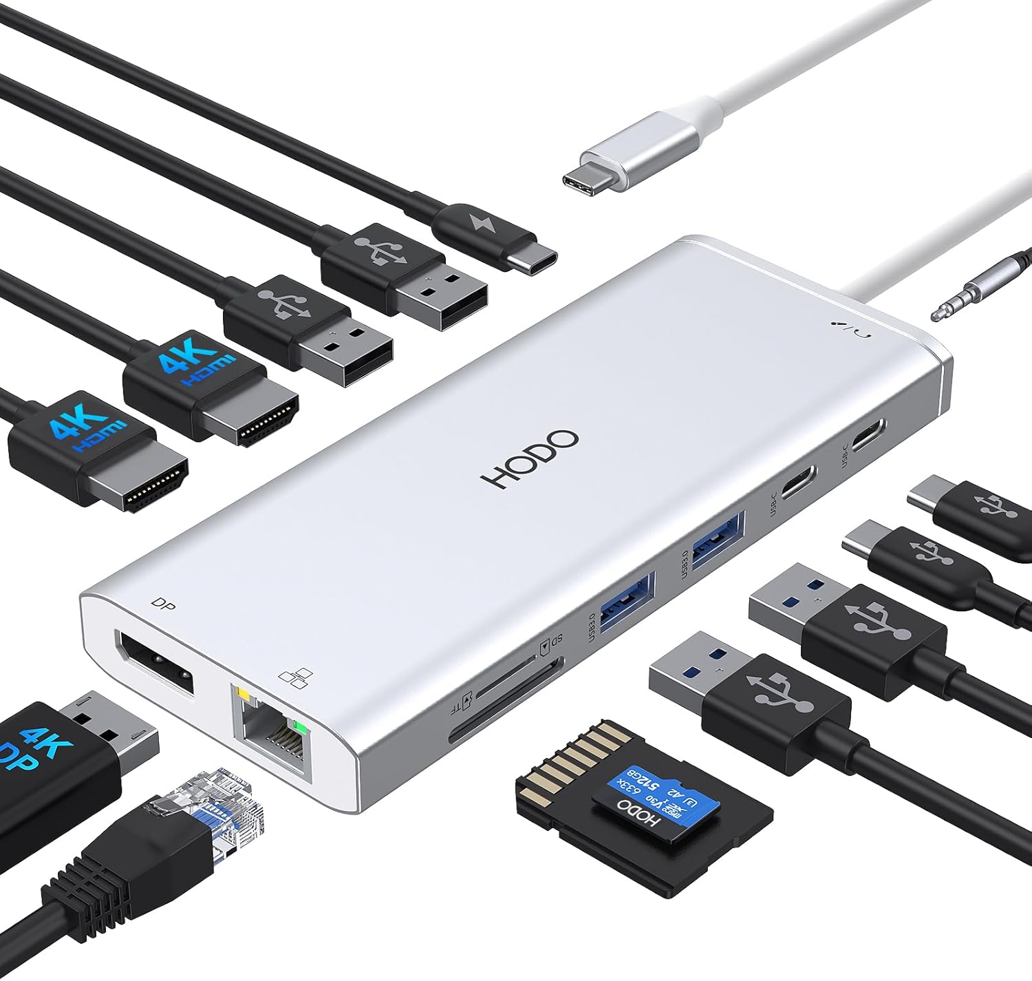 USB C Docking Station Dual Monitor HDMI for HP, Laptop Docking Station 3 Monitors Triple Display USB C Hub Adapter to 2 HDMI 4K,DP,Ethernet,6 USB,PD,SD/TF, Audio, USB C Dock 14 in 1 for Surface