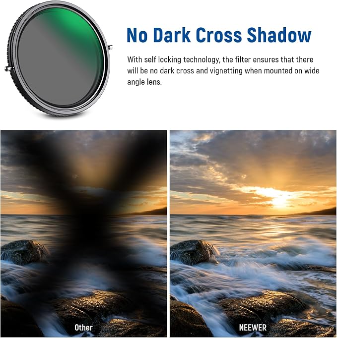 NEEWER 2 in 1 82mm Variable ND Filter ND2–ND32&CPL Filter No X Cross/30 Layer - Image 4
