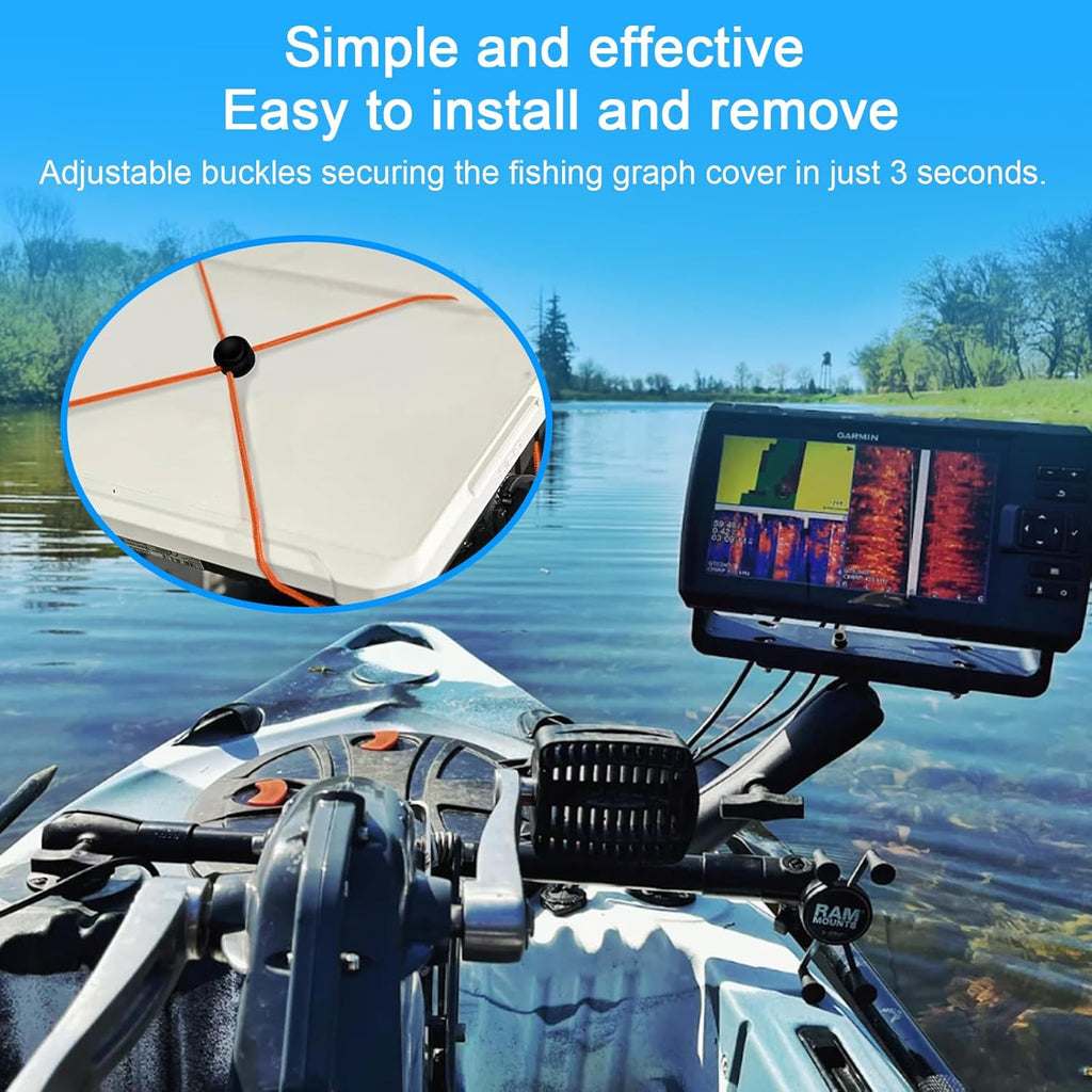 4 Pcs Thickened Fishing Graph Cover Straps, Adjustable Fish Finder Bungee for Securing Graph Cover for Travel