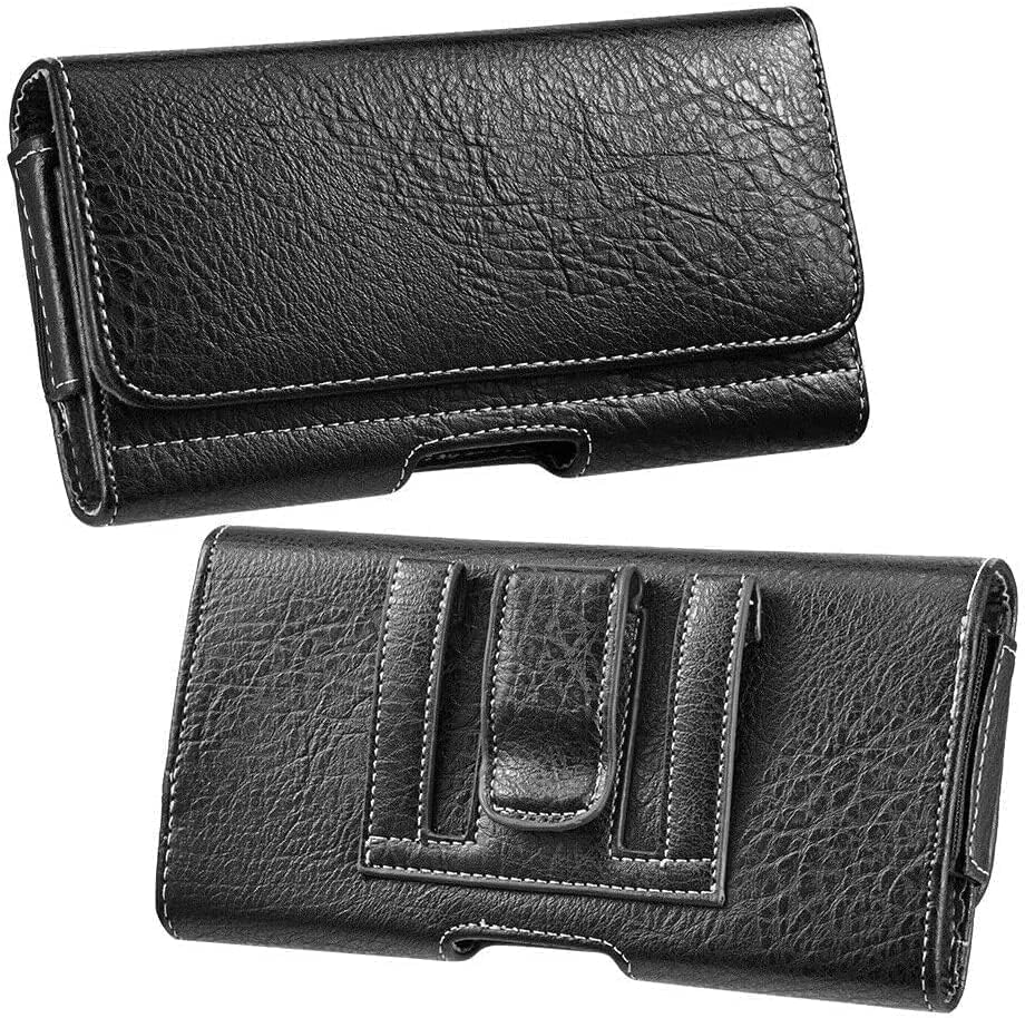 GW USA Holster for iPhone 17 16, 16 17 Pro 16e 15 15 Pro 14,14 Pro,13 Pro,13,12 Pro,12, Galaxy S25 S24 S23 Cell Phone Case Belt Clip Credit Card Holder Pouch (Fits Otterbox Commuter Case on) Black